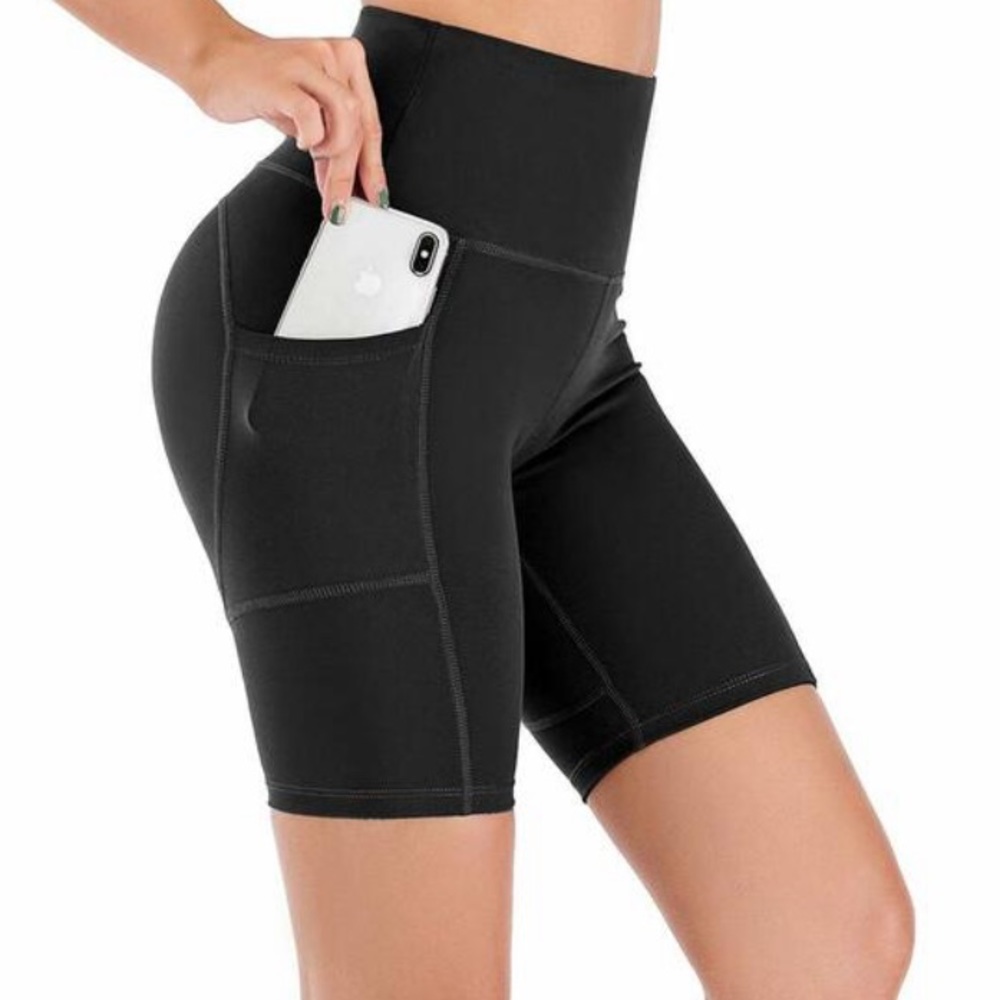 Black — L/XL UBFEN Women's High Waist Yoga/Workout Shorts with Pockets